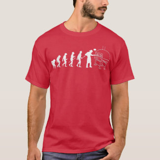 Human Evolution Pizza Delivery Guy Eating Pizza It T-Shirt