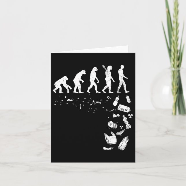 Human Evolution Pollution Cool Earth Day Lover Gif Card (Front)