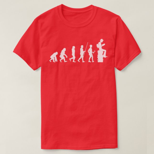 Human Evolution Reading Bookworm Books Lover Libre T-Shirt (Design Front)