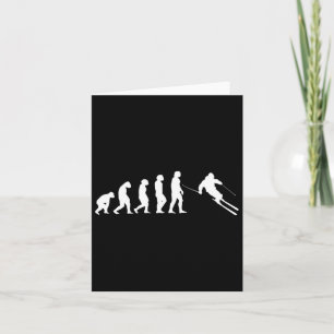 Human Evolution Skiing Snowboarding Card