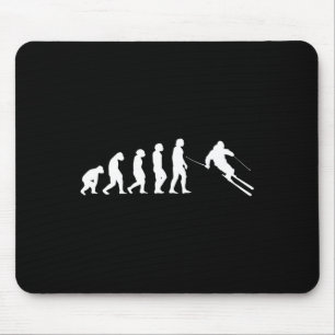 Human Evolution Skiing Snowboarding  Mouse Pad