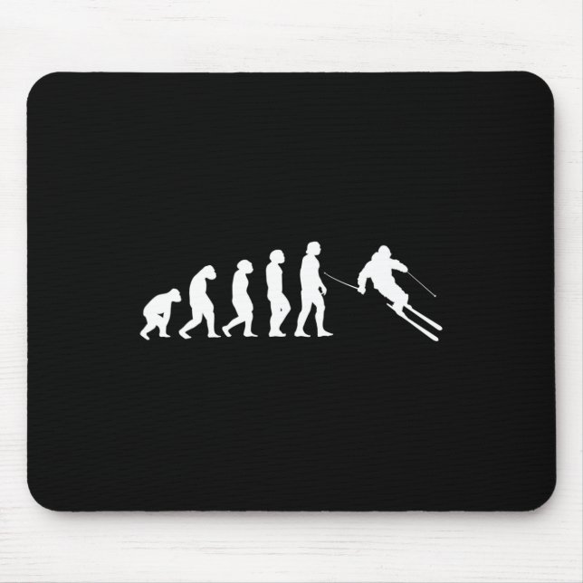 Human Evolution Skiing Snowboarding  Mouse Pad (Front)