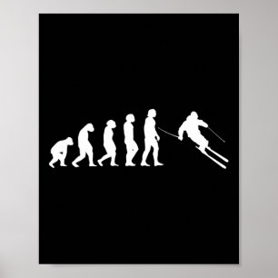 Human Evolution Skiing Snowboarding  Poster