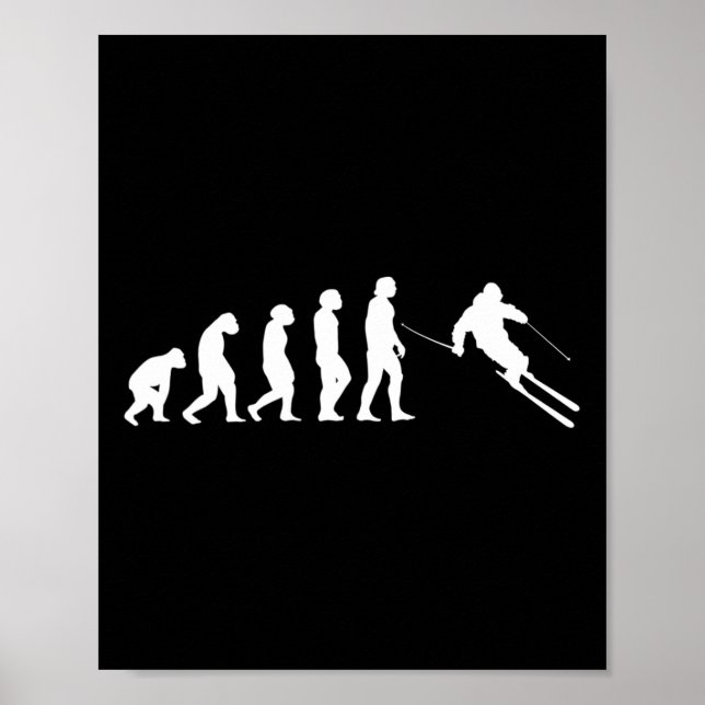Human Evolution Skiing Snowboarding  Poster (Front)