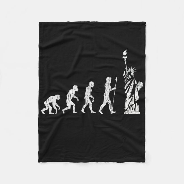 Human Evolution Statue Of Liberty Resist Hate  Fleece Blanket (Front)