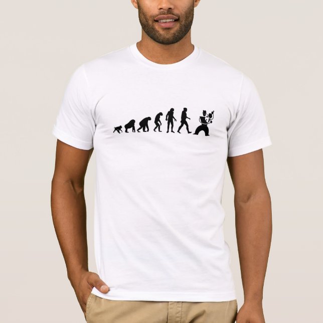 Human Evolution: Violinist Modern T-Shirt (Front)