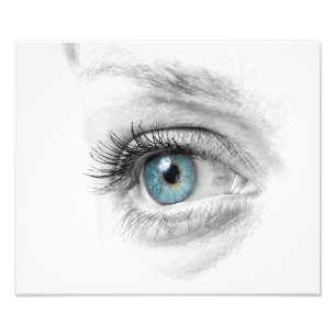Human eye closeup photo print