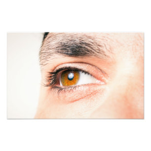 Human eye closeup photo print