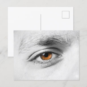 Human eye closeup postcard