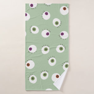 Human eyes Halloween seamless hand drawn cartoon s Bath Towel