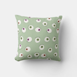 Human eyes Halloween seamless hand drawn cartoon s Cushion