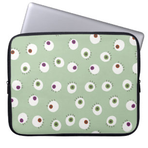 Human eyes Halloween seamless hand drawn cartoon s Laptop Sleeve