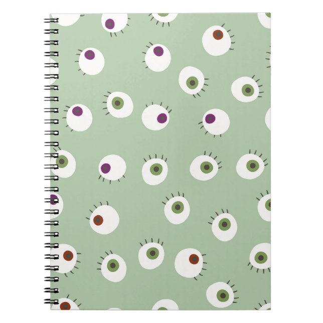 Human eyes Halloween seamless hand drawn cartoon s Notebook (Front)
