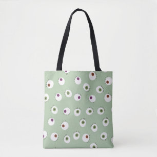 Human eyes Halloween seamless hand drawn cartoon s Tote Bag