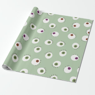 Human eyes Halloween seamless hand drawn cartoon s Wrapping Paper