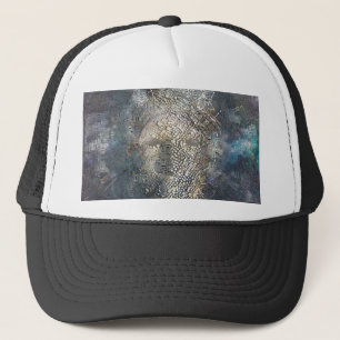 Human face mask trucker hat