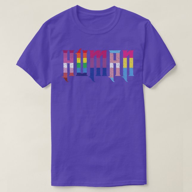 Human Flags Gay Pride LGBTQI Pride Month Equality  T-Shirt (Design Front)