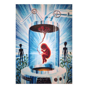 Human foetus raised by the aliens  photo print