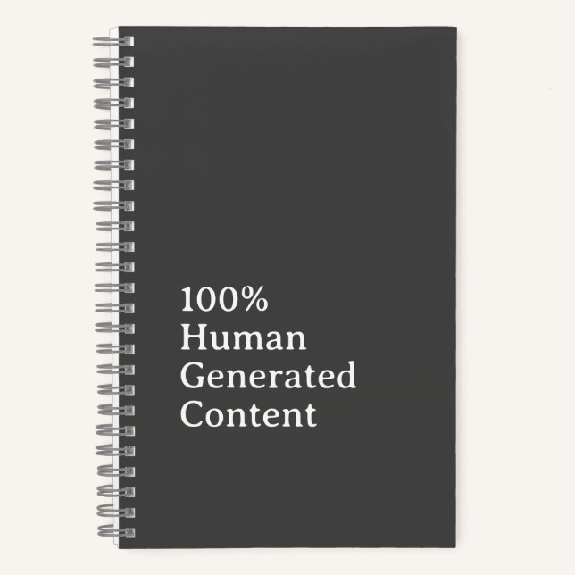 Human Generated Content Anti AI Notebook (Front)
