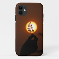  Human hand during sunset iPhone Case