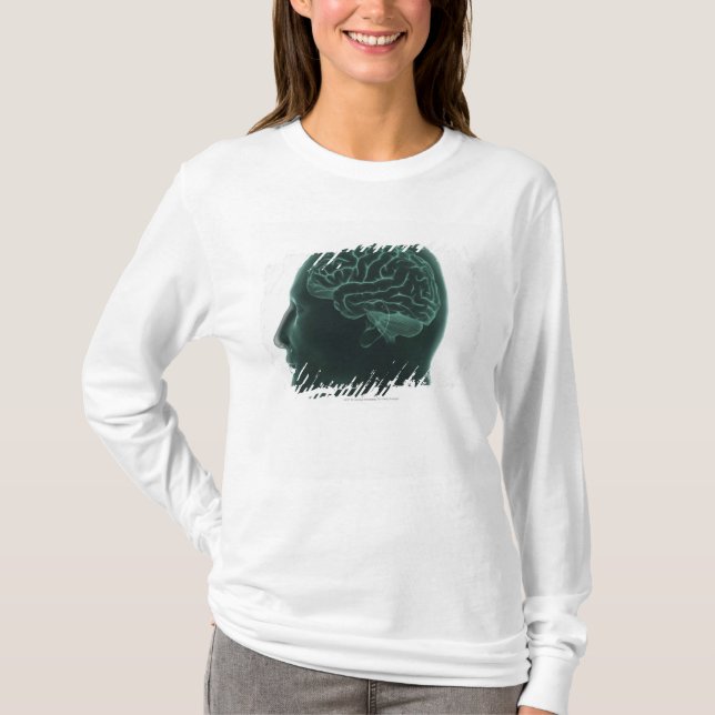 Human head in profile showing the brain T-Shirt (Front)