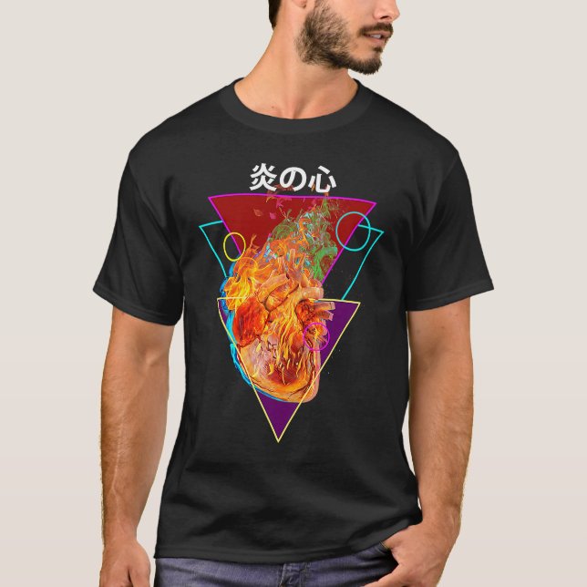 Human Heart Vaporwave Aesthetic Body Part and Anat T-Shirt (Front)