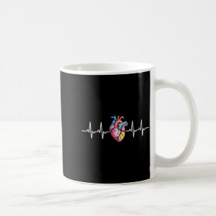 Human Heartbeat Ecg Cardiology Anatomical Medical Coffee Mug