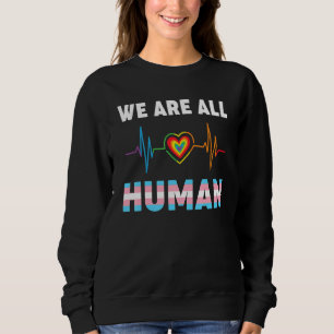 Human Heartbeat Rainbow Trans Transgender Lgbtq Ga Sweatshirt