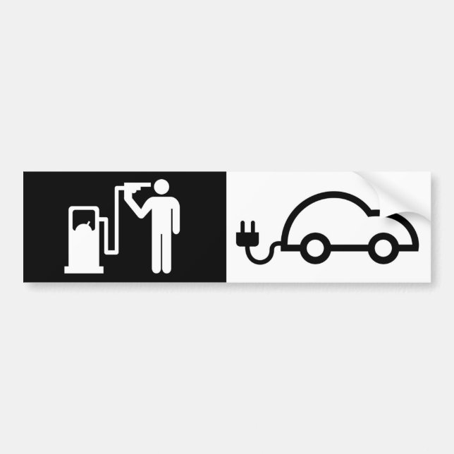 Human Icon Harikari Gas Pump Electric Green Car Bumper Sticker (Front)