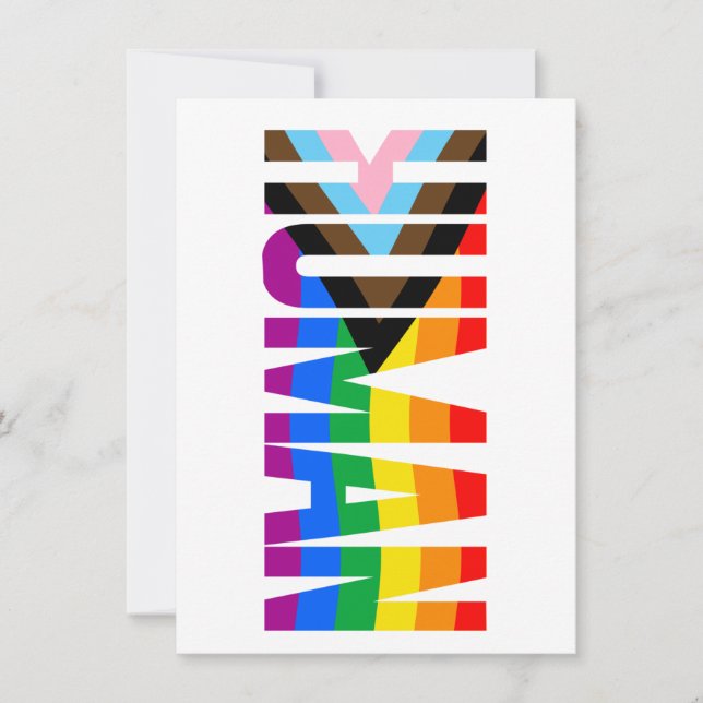 Human Inclusivity Pride Flag Holiday Card (Front)