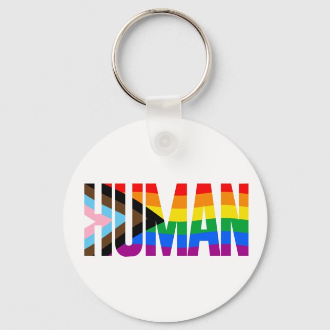 Human Inclusivity Pride Flag Key Ring (Front)