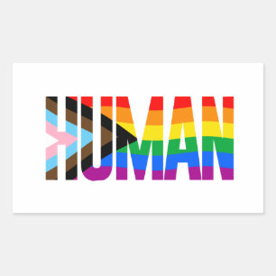 Human Inclusivity Pride Flag Rectangular Sticker