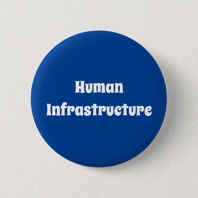 Human Infrastructure 6 Cm Round Badge (Front)