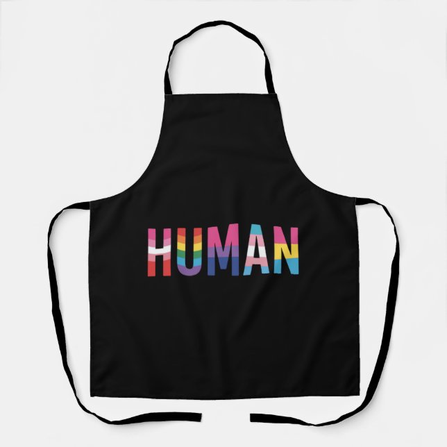 HUMAN LGBT Flag Gay Pride Month Transgender  Apron (Front)