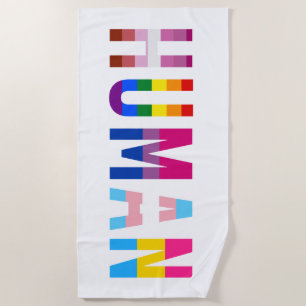 HUMAN LGBT Flag Gay Pride Month Transgender Beach Towel