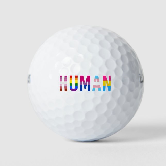 HUMAN LGBT Flag Gay Pride Month Transgender Golf Balls (Front)