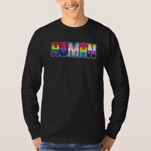 Human Lgbt Flag Gay Pride Month Transgender Rainbo T-Shirt