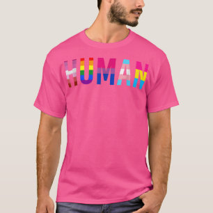 HUMAN LGBT Flag Gay Pride Month Transgender Rainbo T-Shirt