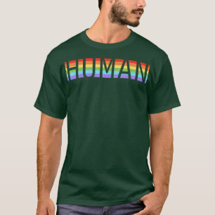 HUMAN LGBT Flag Gay Pride Month Transgender Rainbo T-Shirt