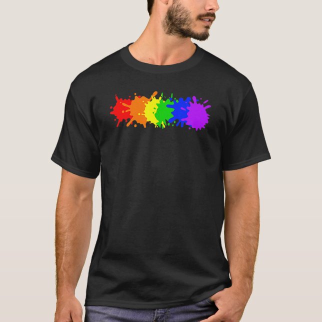 Human LGBT Gay Pride Flag Rainbow Flag T-Shirt (Front)
