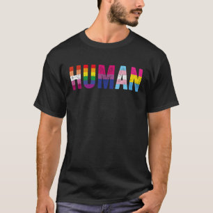 Human LGBT Pride Flags Lesbian Bisexual Trans Pan T-Shirt