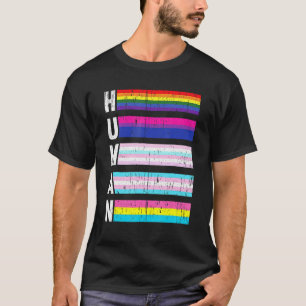 Human Lgbt-Q Pride Flag Gay Bi Intersexual Trans P T-Shirt