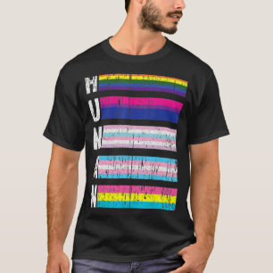 Human Lgbt Q Pride Flag Gay Bi Intersexual Trans P T-Shirt