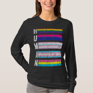 Human Lgbt Q Pride Flag Gay Bi Intersexual Trans P T-Shirt