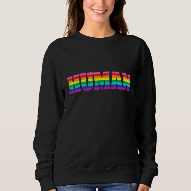 Human Lgbtq Flag Gay Month Transgender Rainbow Les Sweatshirt (Front)