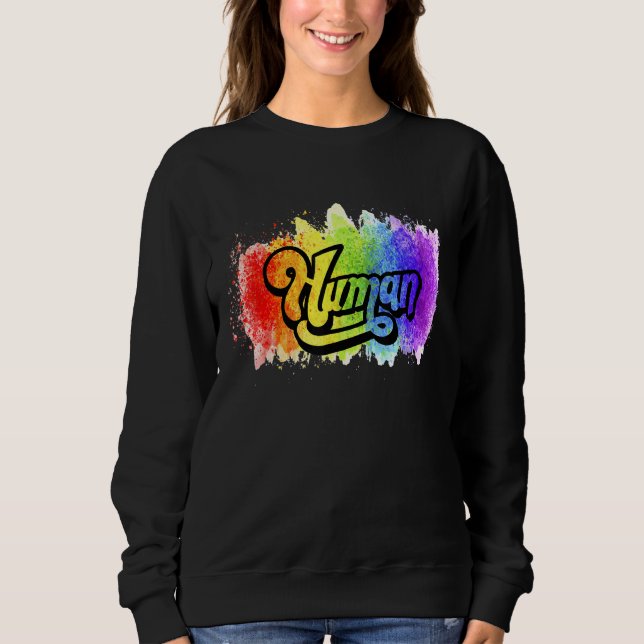 Human Lgbtq Flag Proud Ally Equality Rainbow Sweatshirt (Front)