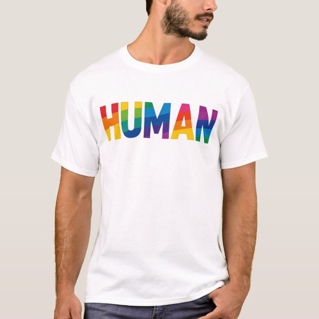 Human LGBTQ Pride Rainbow T-shirt (Front)