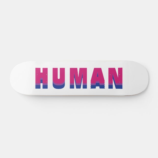 Human LGBTQ Rainbow Bisexual Pride Flag Colours Skateboard (Horz)