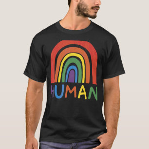 Human Lgbtq Rainbow Flag Gay Pride Month Trans Bi T-Shirt