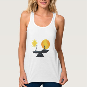 Human Life Journey Balance Minimalist Illustration Singlet
